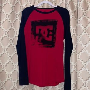 Red & black DC long sleeve baseball